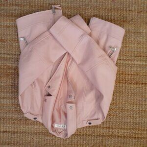 pink leather jacket